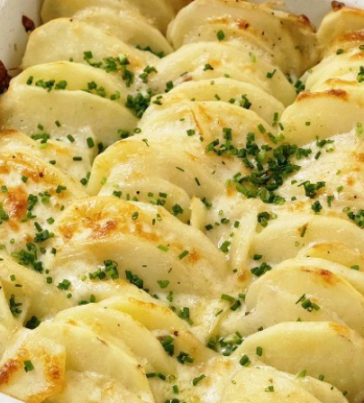 Gratin de Papas con Cebolla y Ciboulette