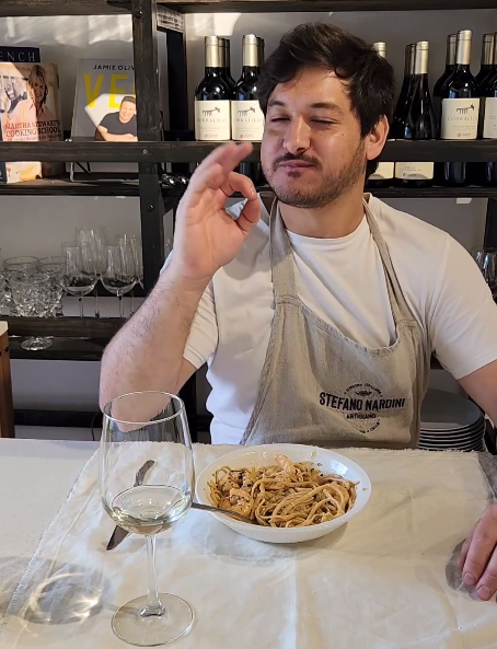 Pasta Cremosa Con Camarones y Limón