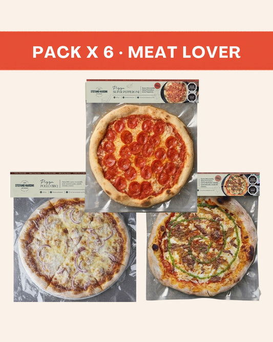 Meat Lover · Pack 6 Pizzas Artesanales · 10% OFF