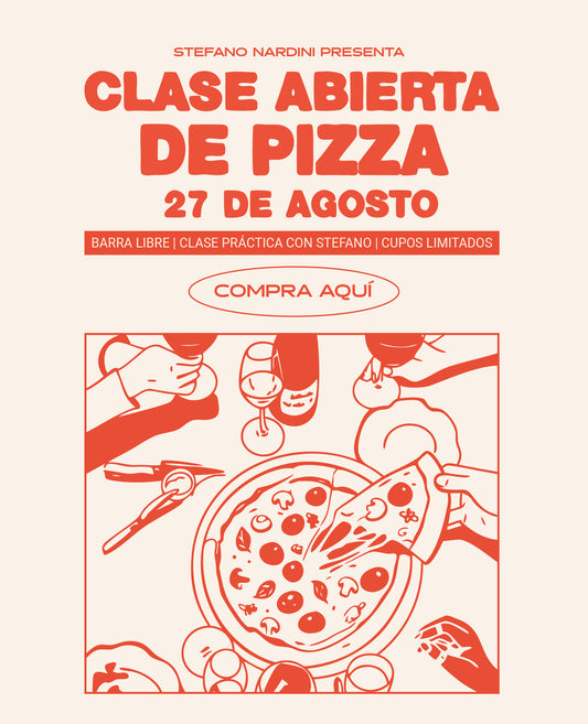 Jueves 27 de Agosto  · Clase Abierta Pizza ·  20:00 hrs